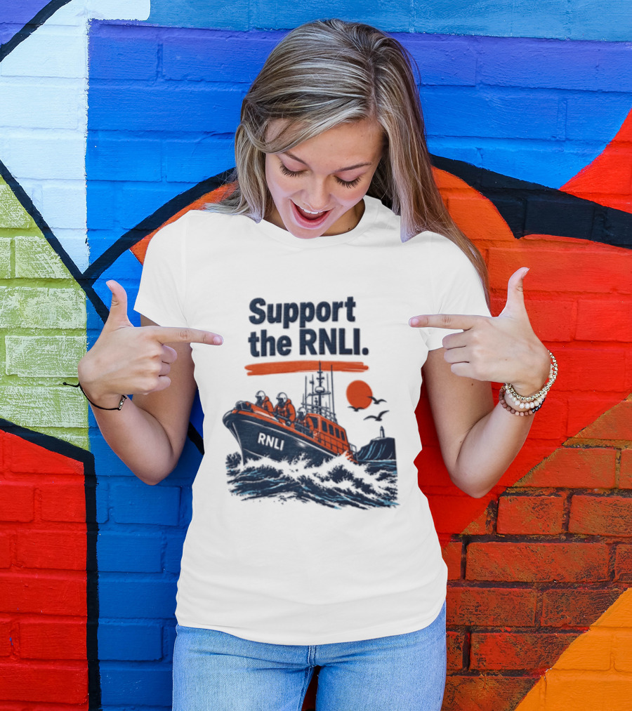 Support The RNLI Lifeboat Crew Royal National Lifeboat Institution T-Shirt