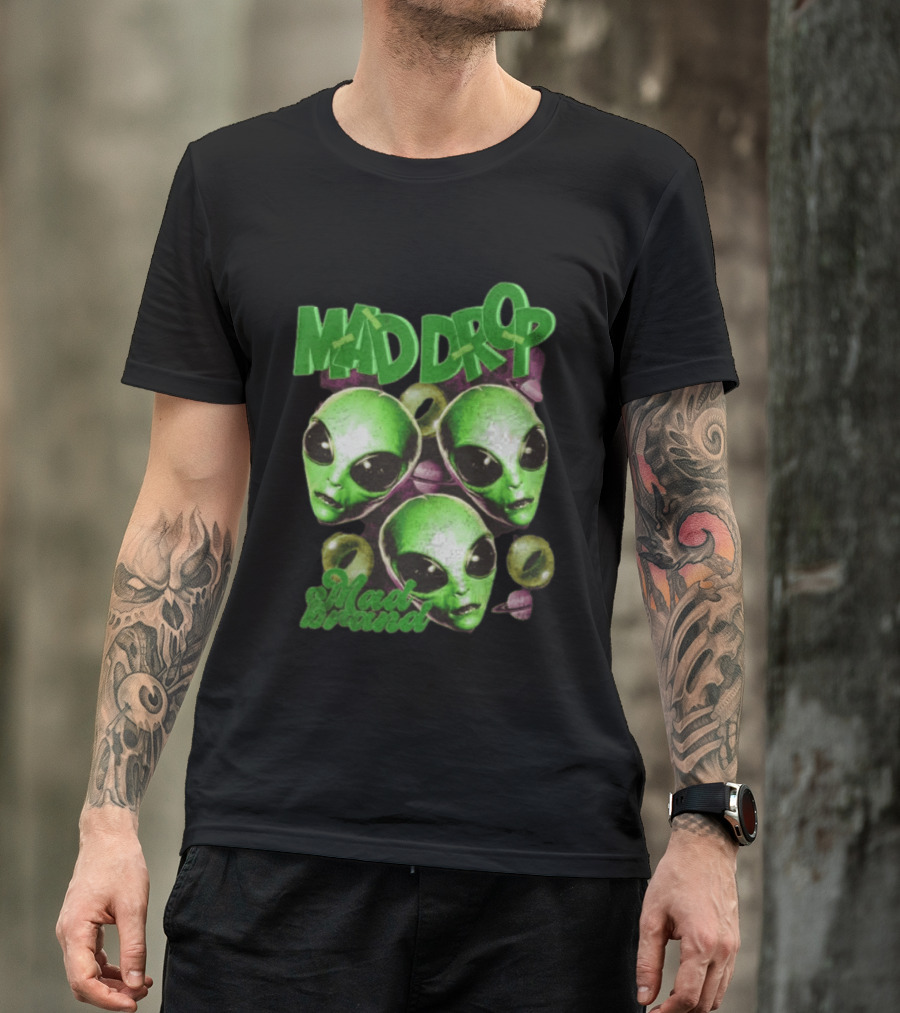 Mad Drop Aliens Space Planets Mad Brand T-Shirt
