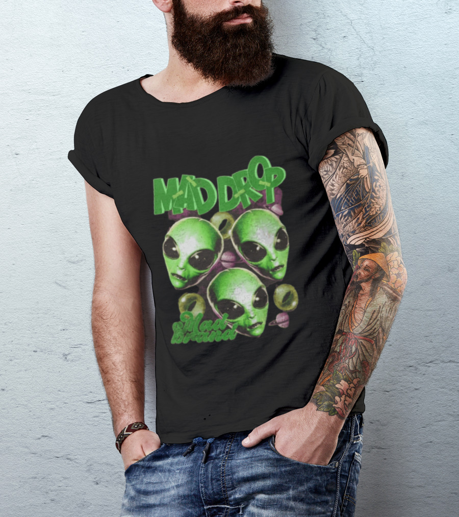 Mad Drop Aliens Space Planets Mad Brand T-Shirt
