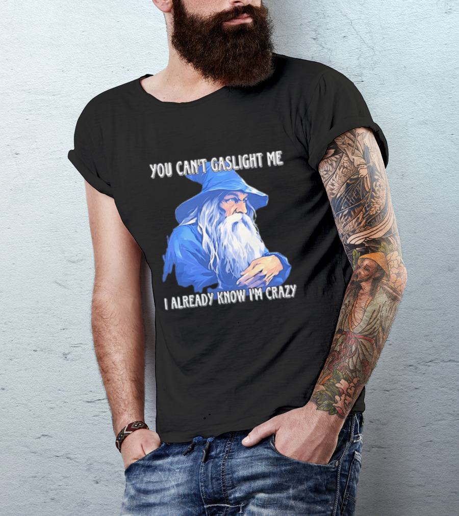 You Can't Gaslight Me I Already Know I'm Crazy Wizard Robe And Hat T-Shirt