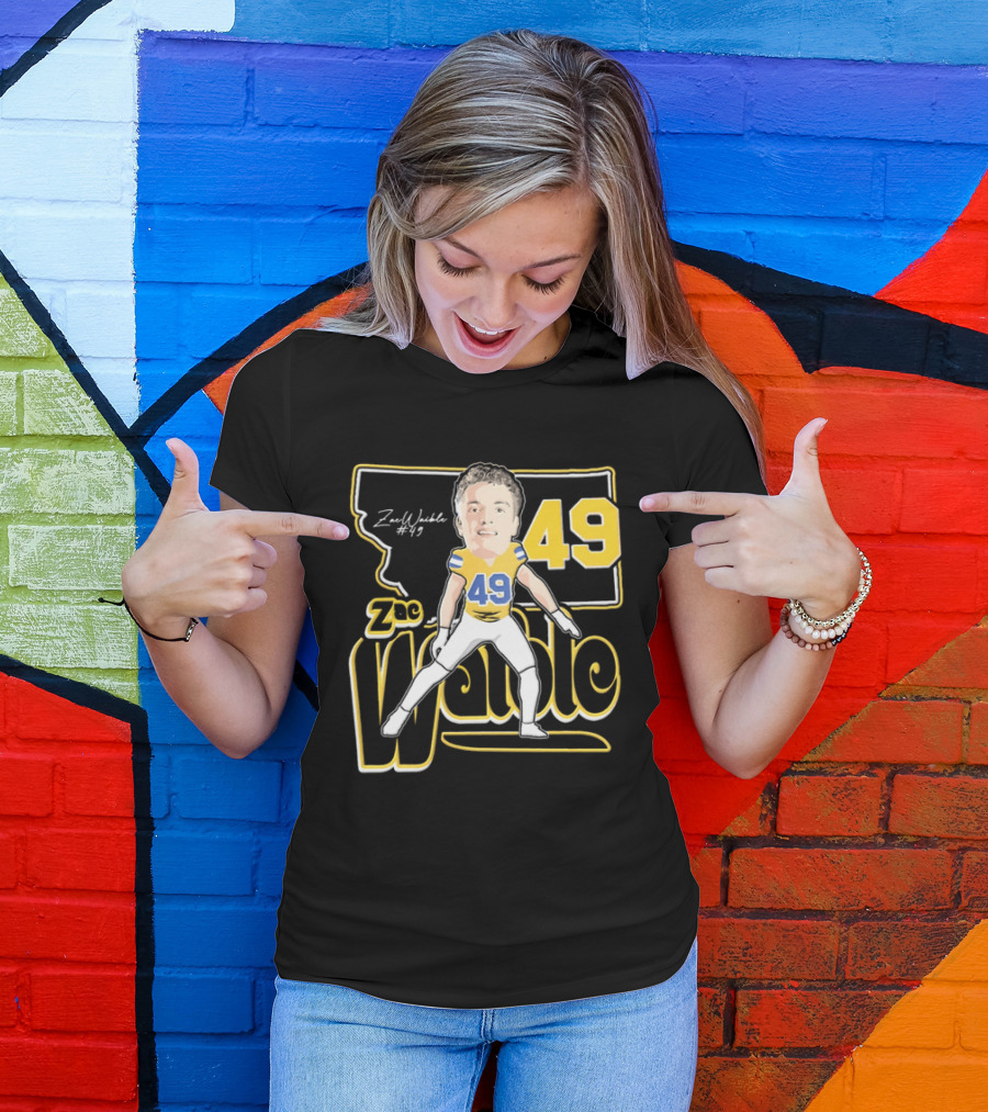 Zac Waible 49 Montana State Bobcats Football Caricature T-Shirt