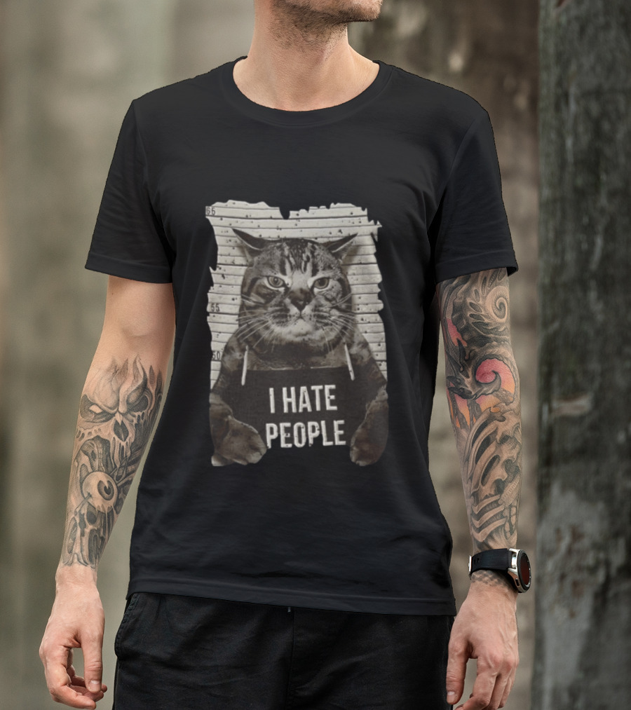 Grumpy Cat Shot I Hate People Funny Cat Meme T-Shirt