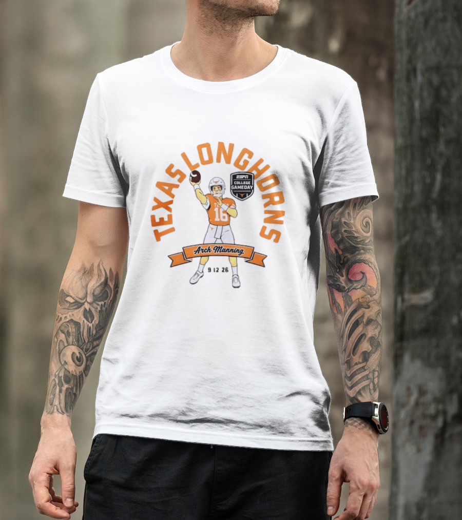 Arch Manning Texas Longhorns ESPN College Gameday 9 12 26 T-Shirt