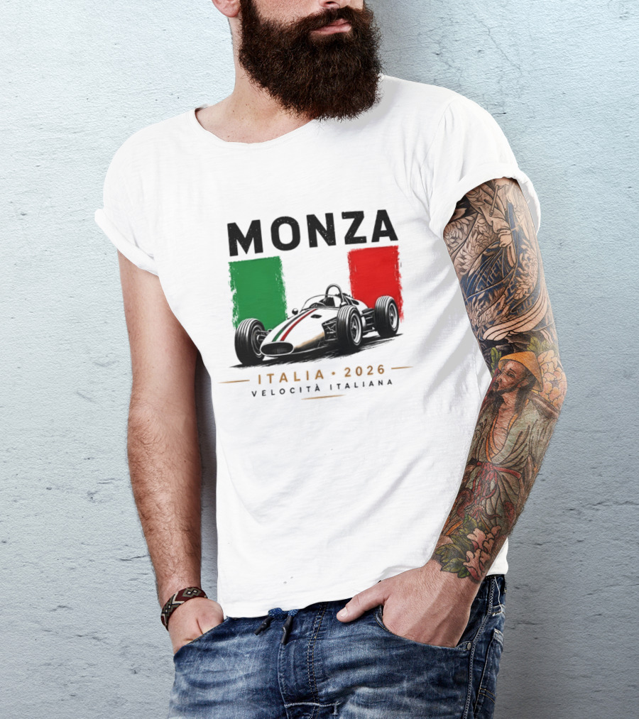 Monza Italia 2026 Velocita Italiana Formula 1 Racing Italian Flag T-Shirt