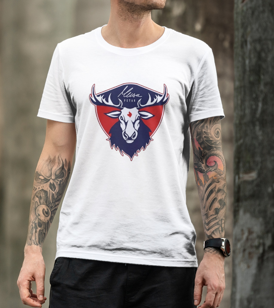 Musa Petar Moose Shield Animal Crest T-Shirt