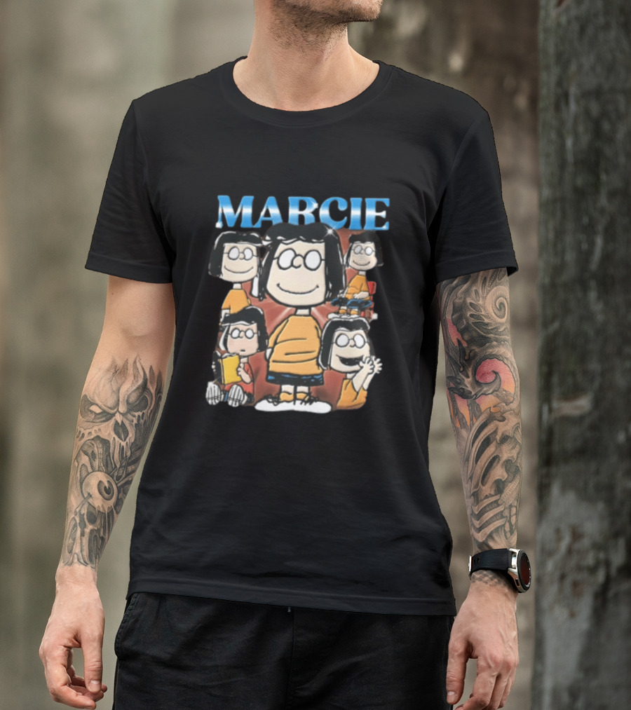 Peanuts Marcie Sparkle Cartoon Collage Bootleg T-Shirt