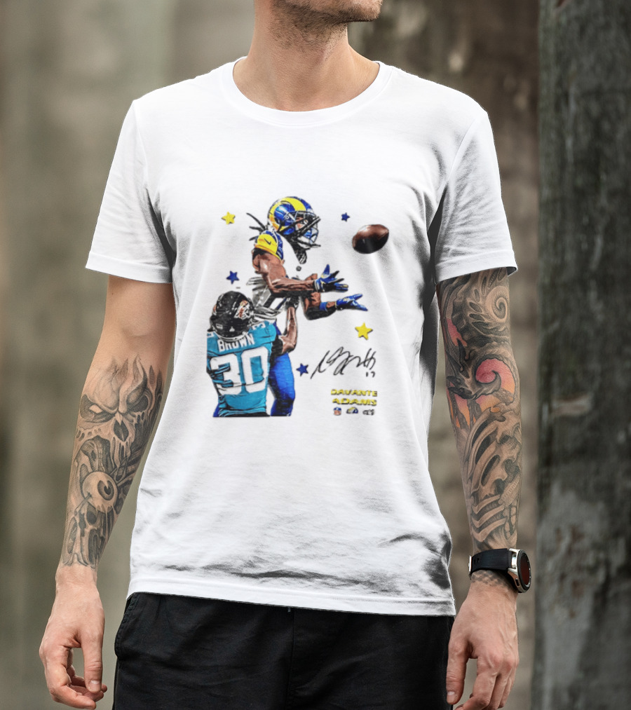 Davante Adams Las Vegas Raiders Brown Football Catch Duel T-Shirt