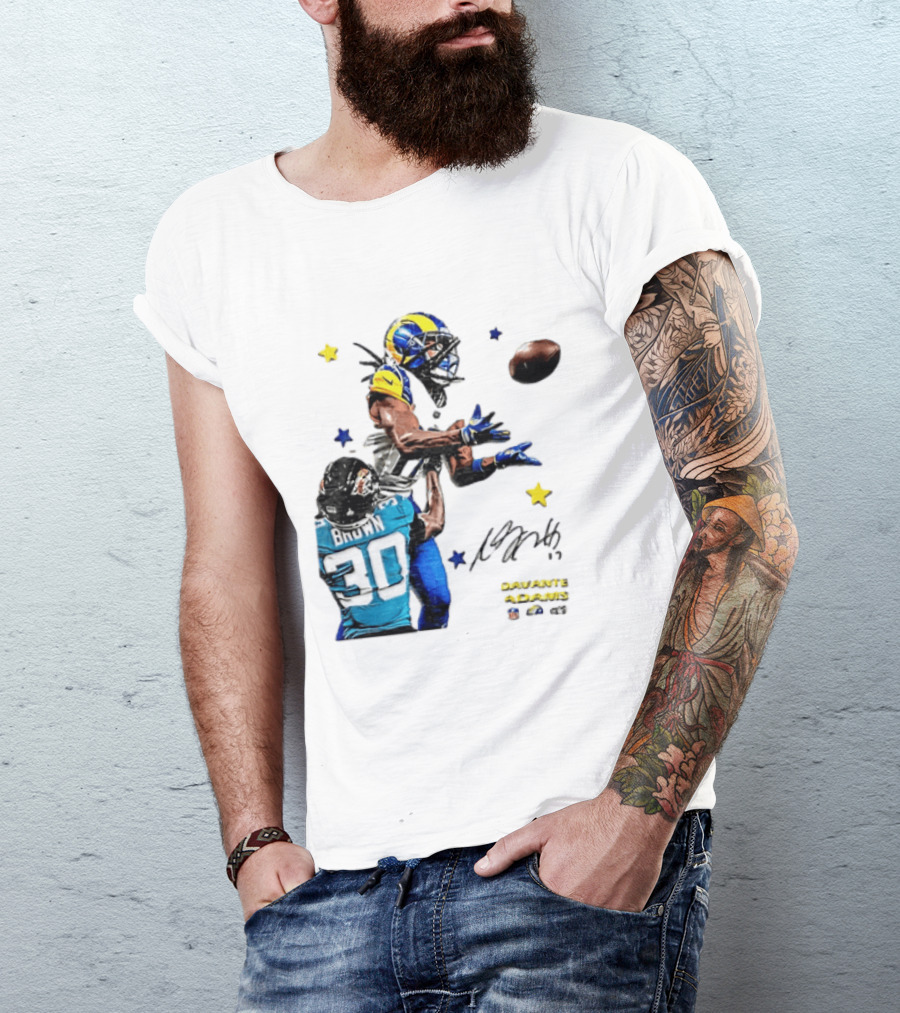 Davante Adams Las Vegas Raiders Brown Football Catch Duel T-Shirt