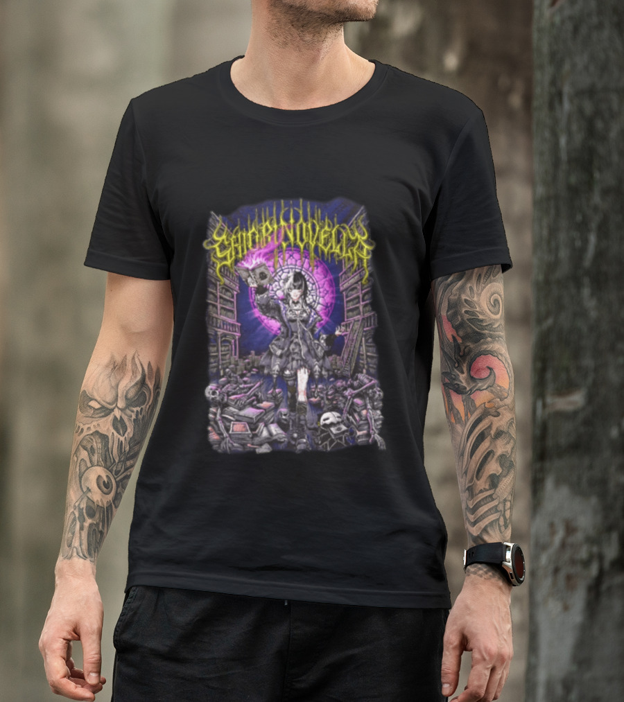 Shiori Novella Hololive English Gothic Library Skull Death Metal T-Shirt