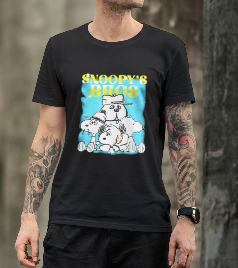Snoopys Bros Cartoon Dogs Sparkles Blue Bootleg T-Shirt
