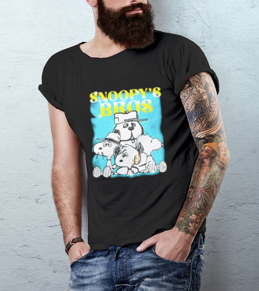 Snoopys Bros Cartoon Dogs Sparkles Blue Bootleg T-Shirt