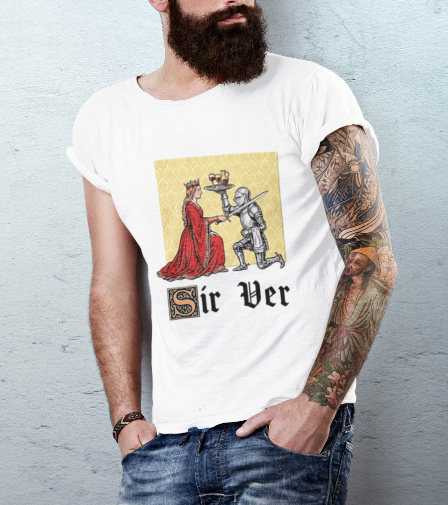 Sir Ver Knight Serving Wine To Queen Medieval Fantasy T-Shirt