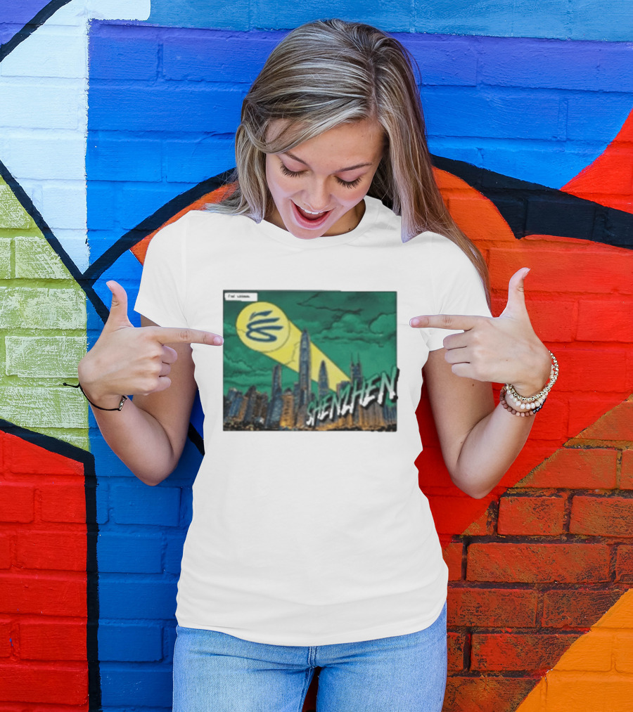 Stephen Curry Li Ning X Curry China Tour Shenzhen City Skyline Spotlight T-Shirt