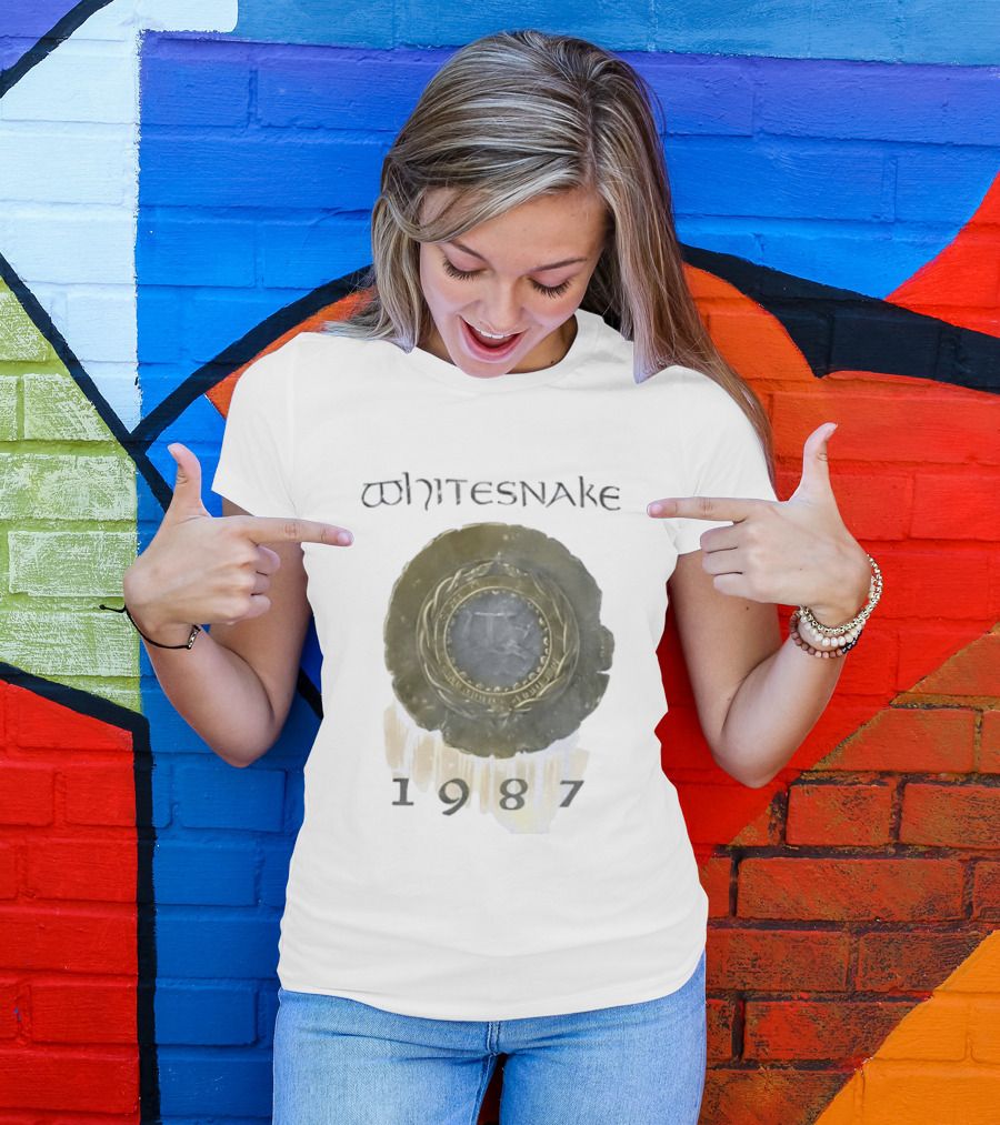 Whitesnake 1987 Album Cover Hard Rock Heavy Metal Band T-Shirt