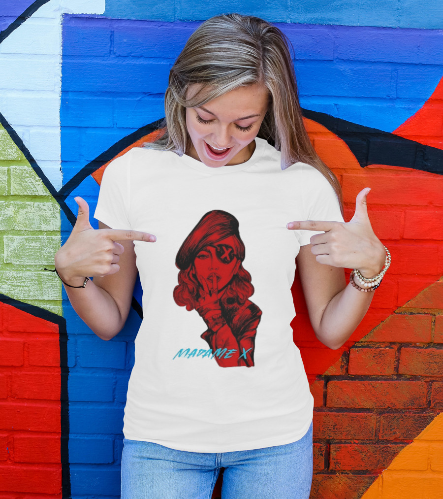 Madonna Madame X Beret Eye Patch Pop Music T-Shirt