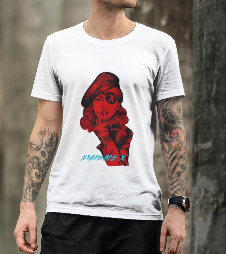 Madonna Madame X Beret Eye Patch Pop Music T-Shirt
