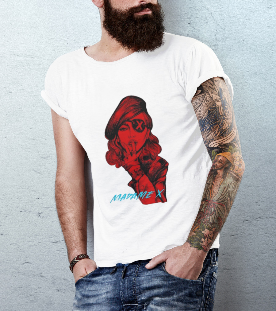 Madonna Madame X Beret Eye Patch Pop Music T-Shirt