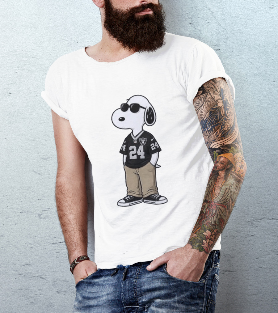 Las Vegas Raiders Peanuts Snoopy 24 Jersey Season Opener T-Shirt