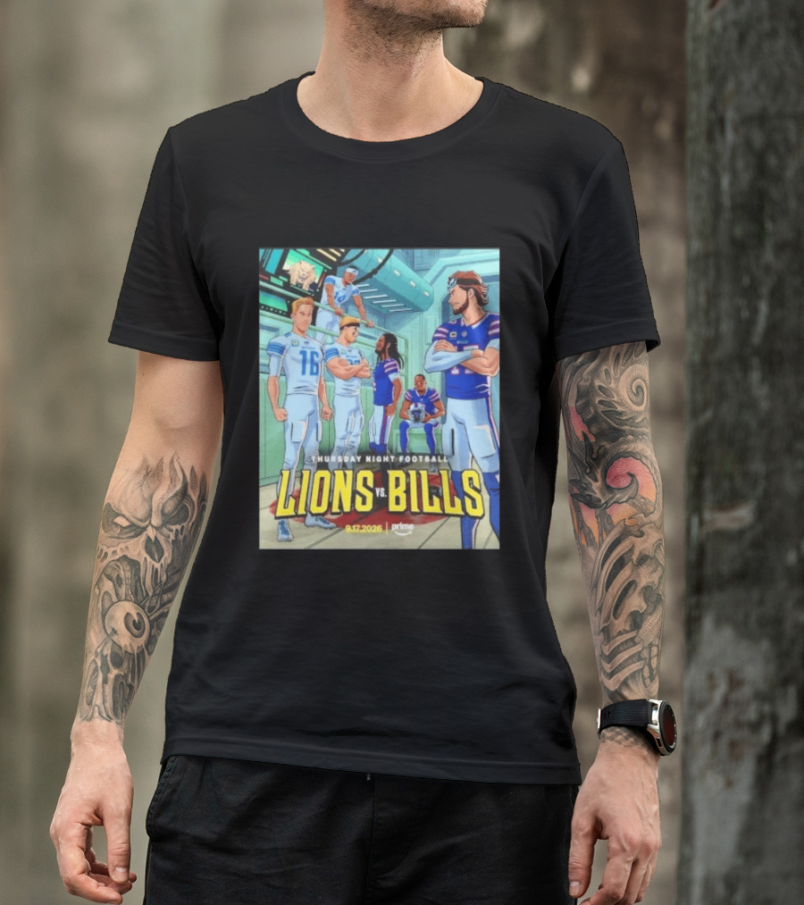 Thursday Night Football Lions Vs Bills 9.17.2026 Prime T-Shirt