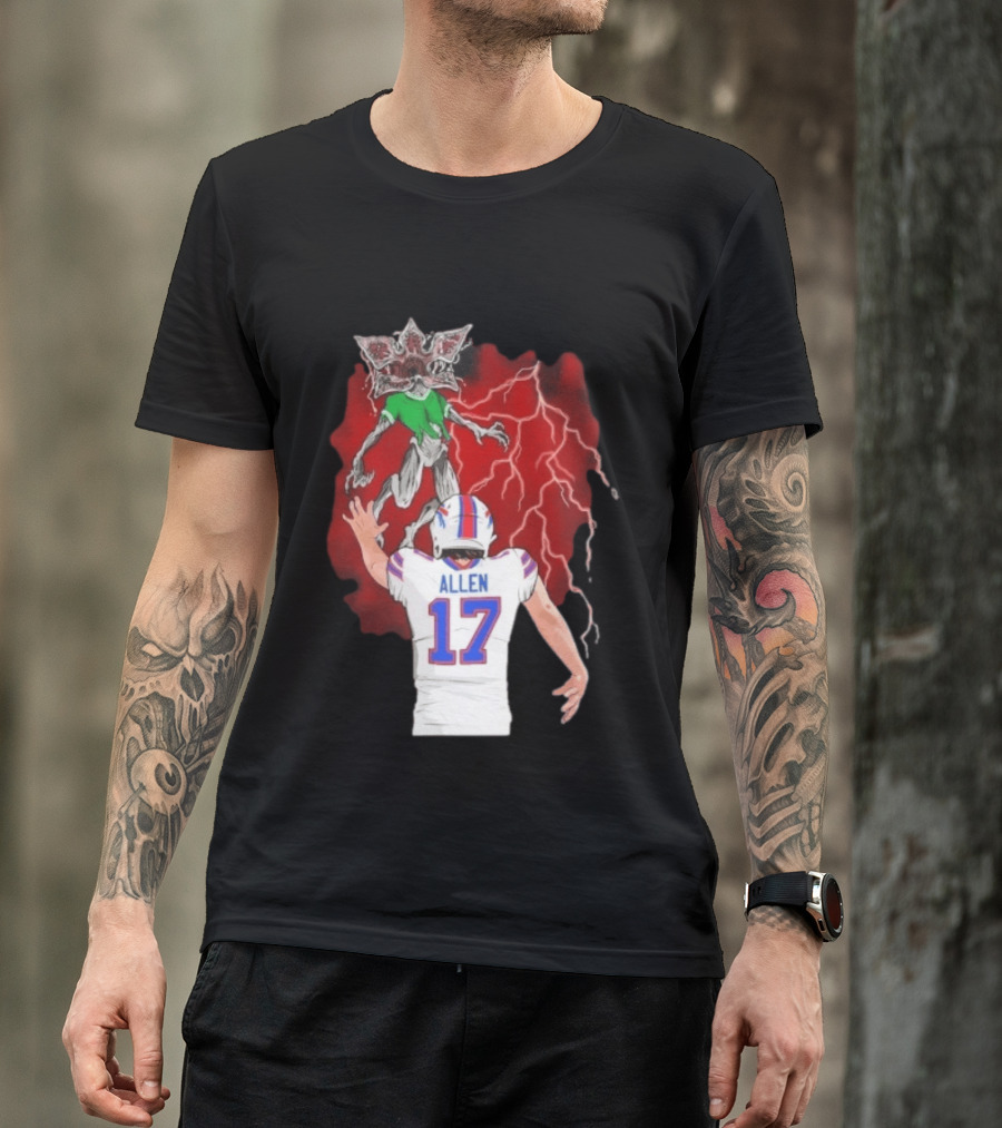 Josh Allen 17 Buffalo Bills Vs Demogorgon Stranger Things Epic T-Shirt