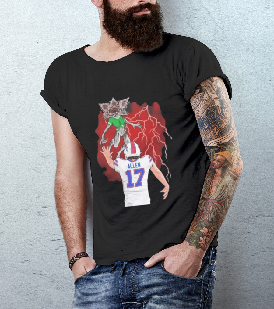 Josh Allen 17 Buffalo Bills Vs Demogorgon Stranger Things Epic T-Shirt