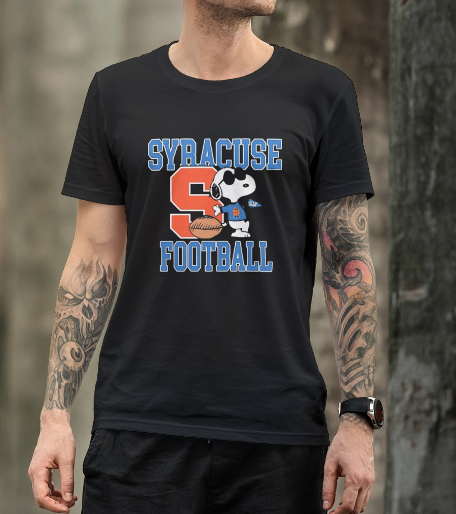 Snoopy Syracuse Football Let's Go Orange Fan Gear T-Shirt