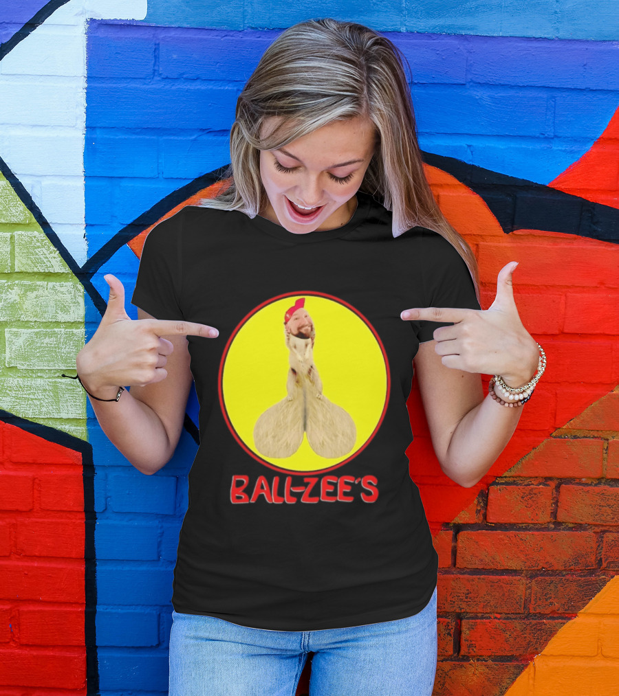 Ball Zee's Squirrel Meme Circle Red Cap T-Shirt