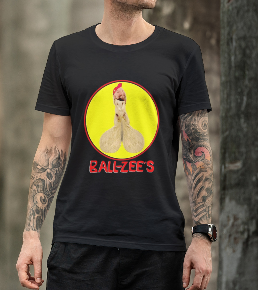 Ball Zee's Squirrel Meme Circle Red Cap T-Shirt