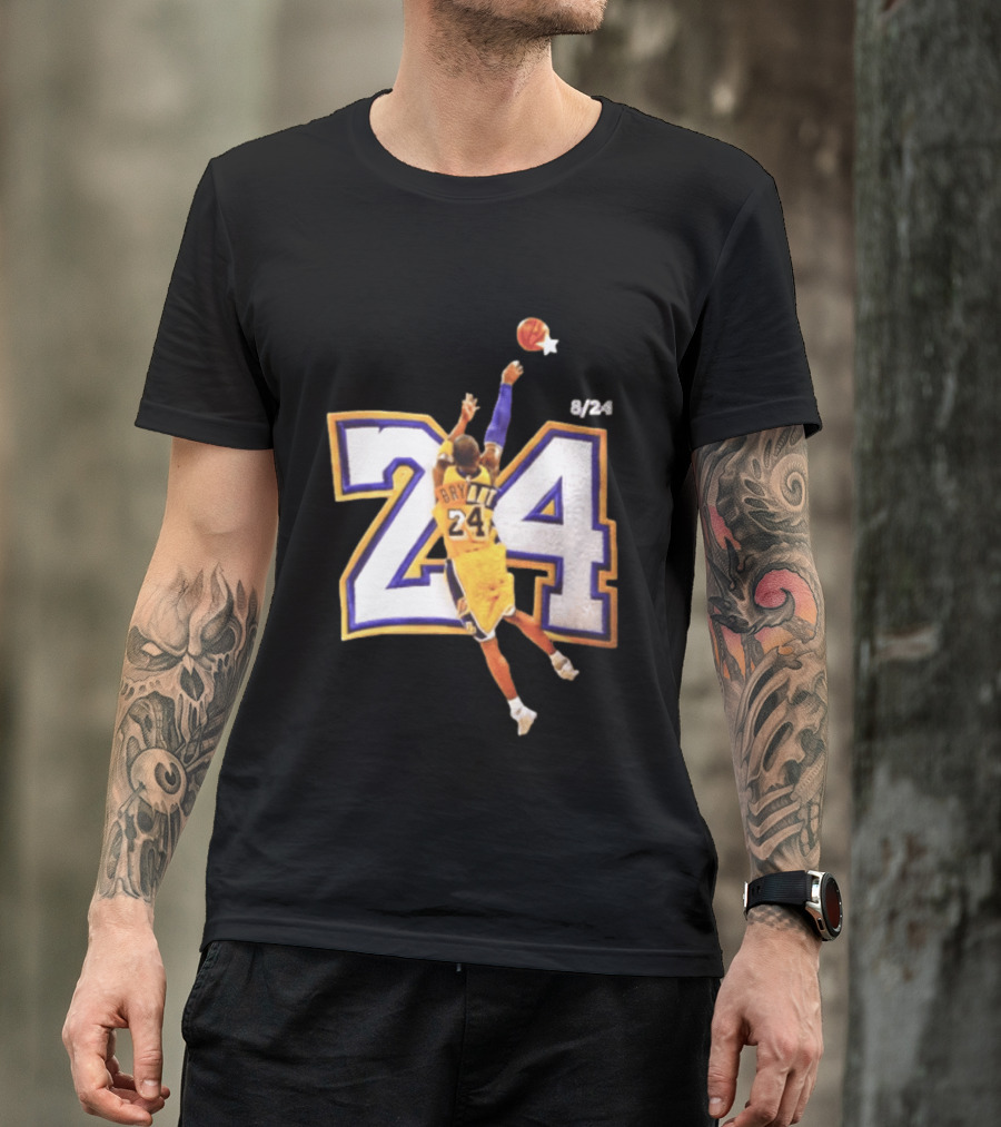 Kobe Bryant Los Angeles Lakers 8 24 Basketball Legend Jump Shot T-Shirt