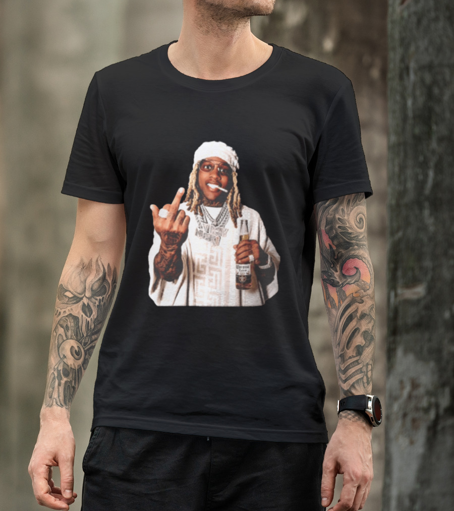 Lil Durk Only The Family Vroy Nick Corona Extra Beer Smoking Middle Finger T-Shirt