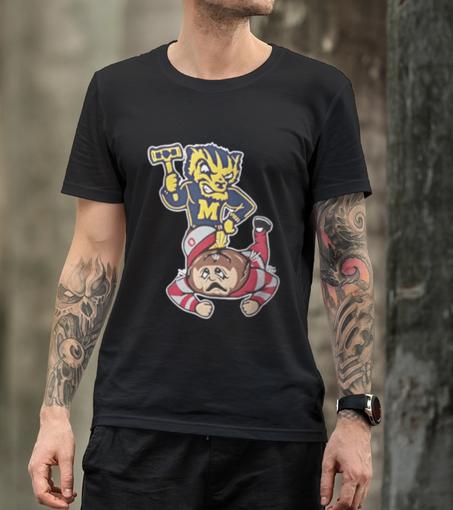 Michigan Wolverines Vs Ohio State Buckeyes Football Rivalry Mascot Showdown T-Shirt