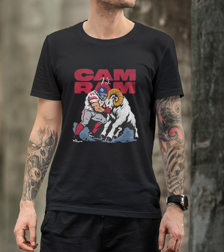 New York Giants Vs Rams Cam Ram Football Clash T-Shirt