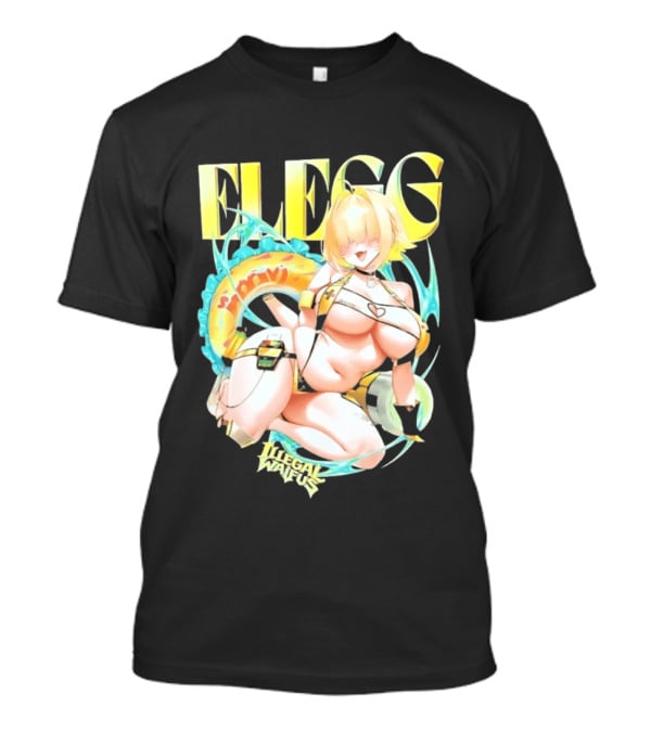 Elegg Illegal Waifus Electric Anime Character Beach Vibes T-Shirt