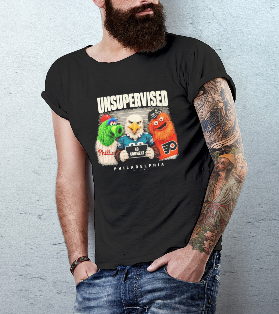 Unsupervised Philadelphia Mascots No Comment Phanatic Eagle Flyers T-Shirt