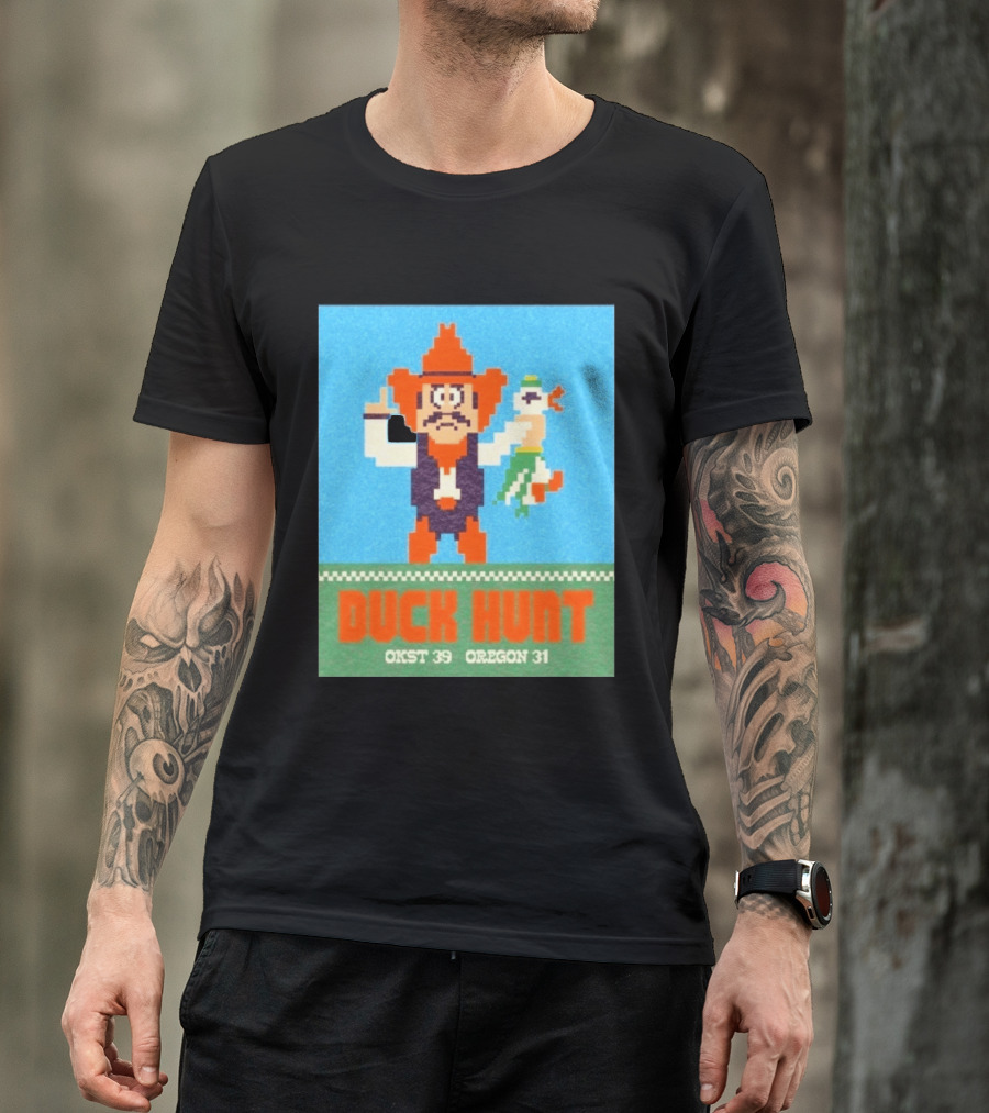 Oklahoma State Cowboys Duck Hunt OKST 39 Oregon 31 T-Shirt