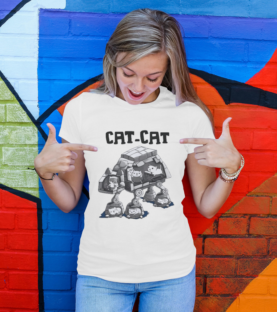 Cat Cat Walker Kittens Star Wars AT AT Sci Fi Feline T-Shirt