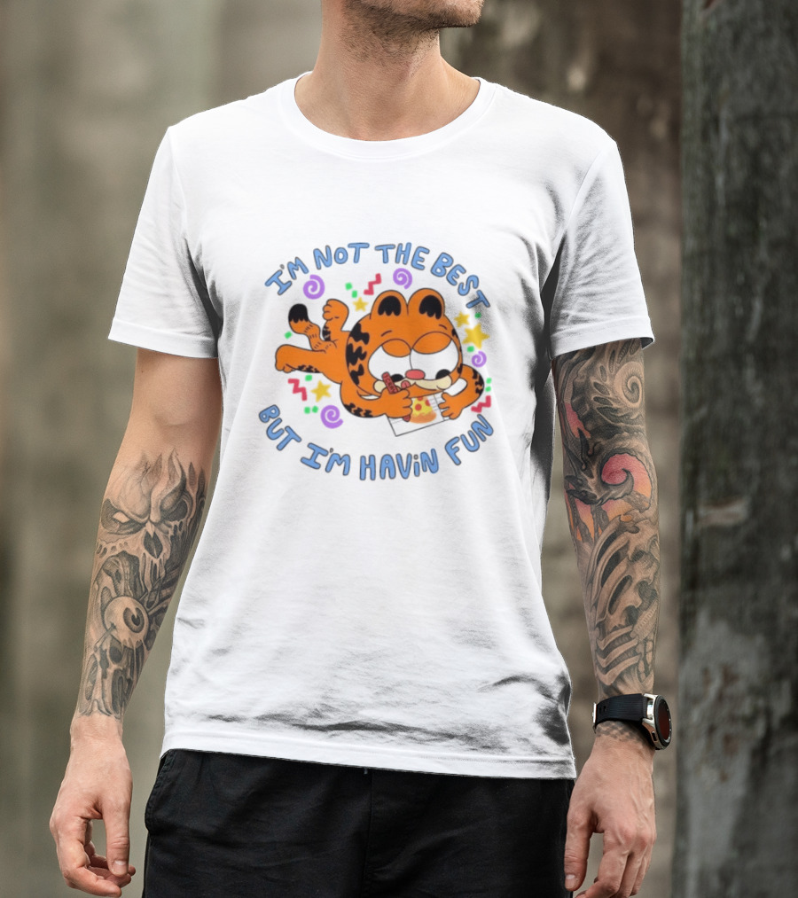 Lasagna Cat Not The Best But Havin' Fun Retro Comic T-Shirt