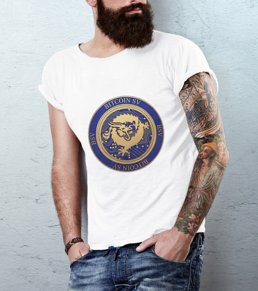 Bitcoin SV BSV Cryptocurrency Dragon Emblem My Pronouns Are All T-Shirt