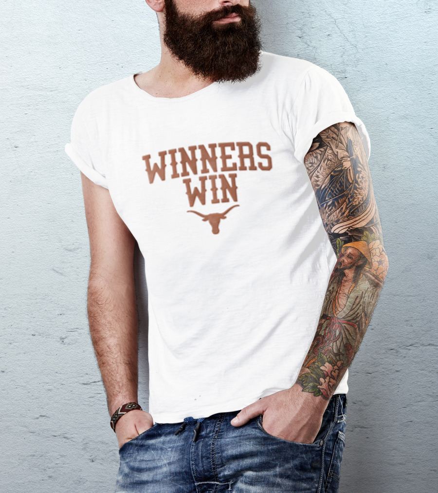 Texas Longhorns Winners Win Burnt Orange Steer Head T-Shirt