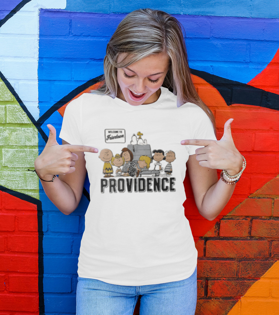 Providence Friars Welcome To Friartown Peanuts Characters Snoopy Charlie Brown Piano Scene T-Shirt