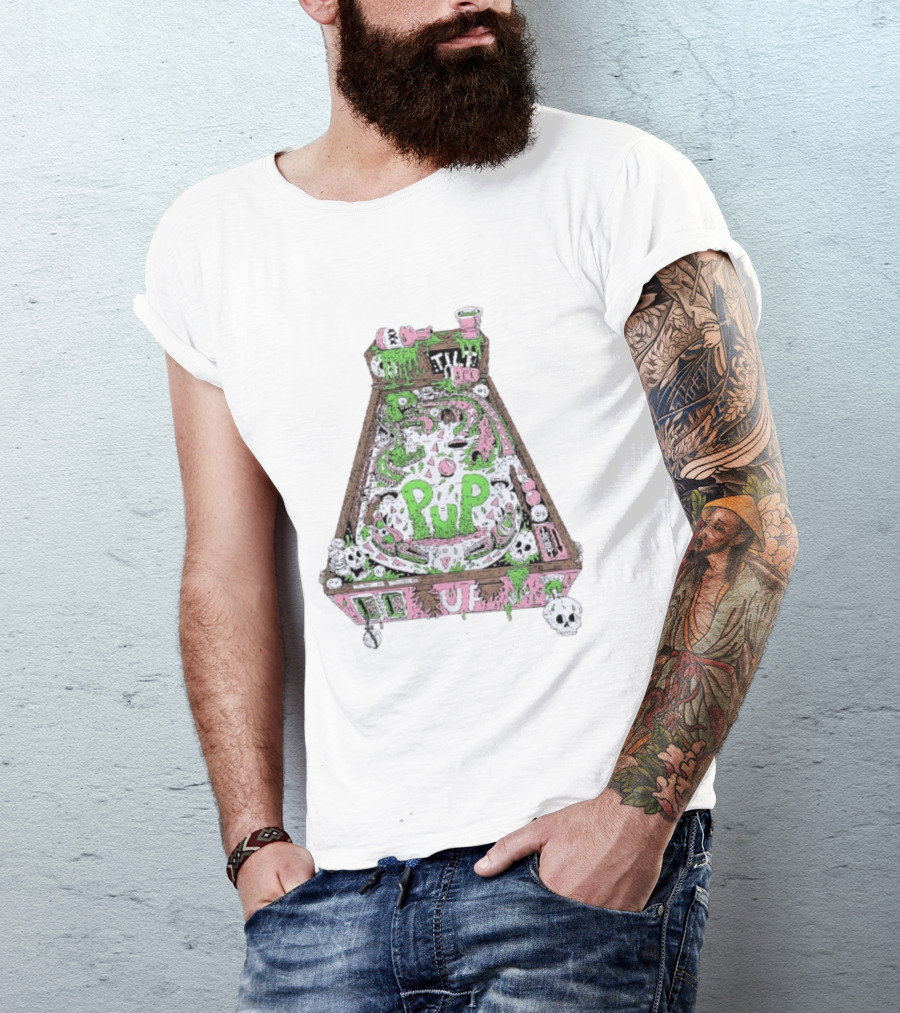 Pup Pinball Machine Slime Tilt Ugh Punk Rock Alternative T-Shirt