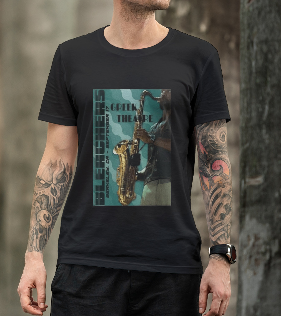 Bleachers Berkeley September 17 Greek Theatre Saxophone Player T-Shirt