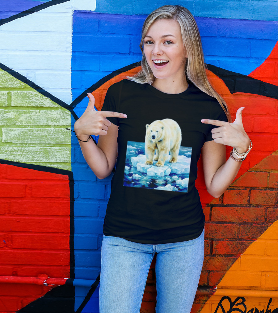 Majestic Polar Bear On Melting Iceberg Arctic Wildlife Scene T-Shirt