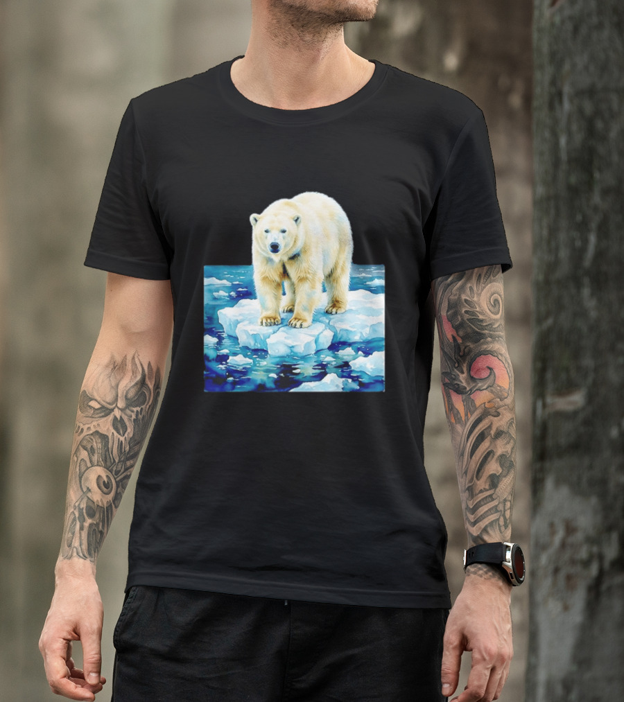 Majestic Polar Bear On Melting Iceberg Arctic Wildlife Scene T-Shirt
