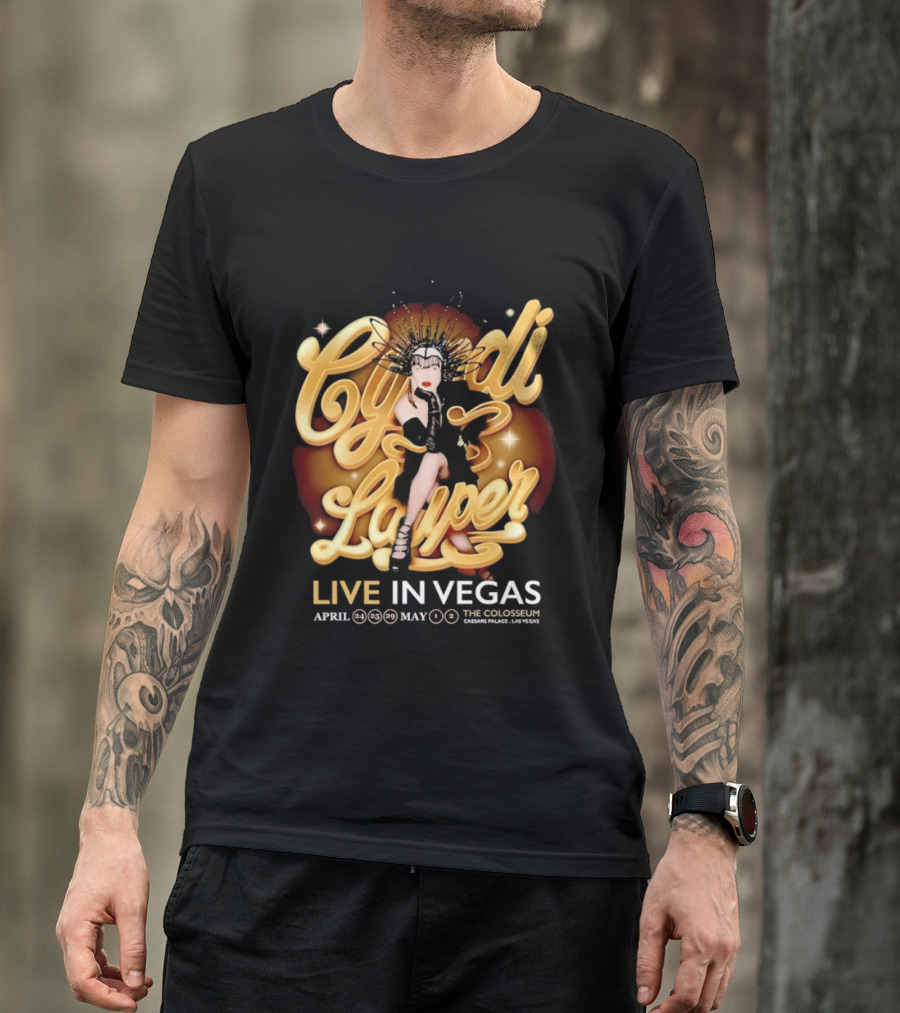 Cyndi Lauper Live In Vegas April May The Colosseum Caesars Palace T-Shirt