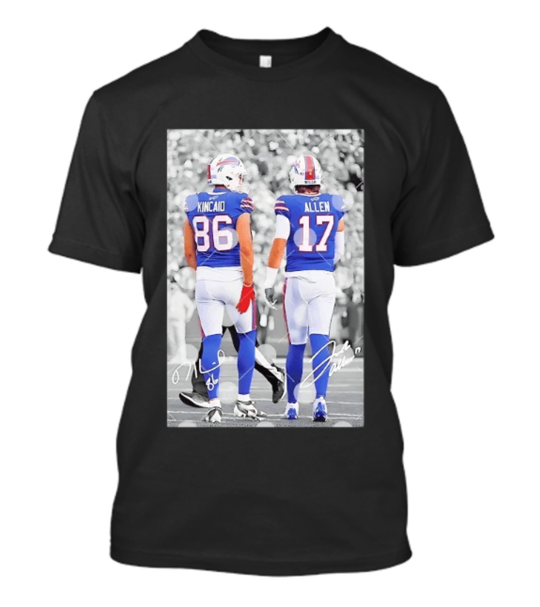 Buffalo Bills Dalton Kincaid 86 And Josh Allen 17 NFL Football Team Players T-Shirt
