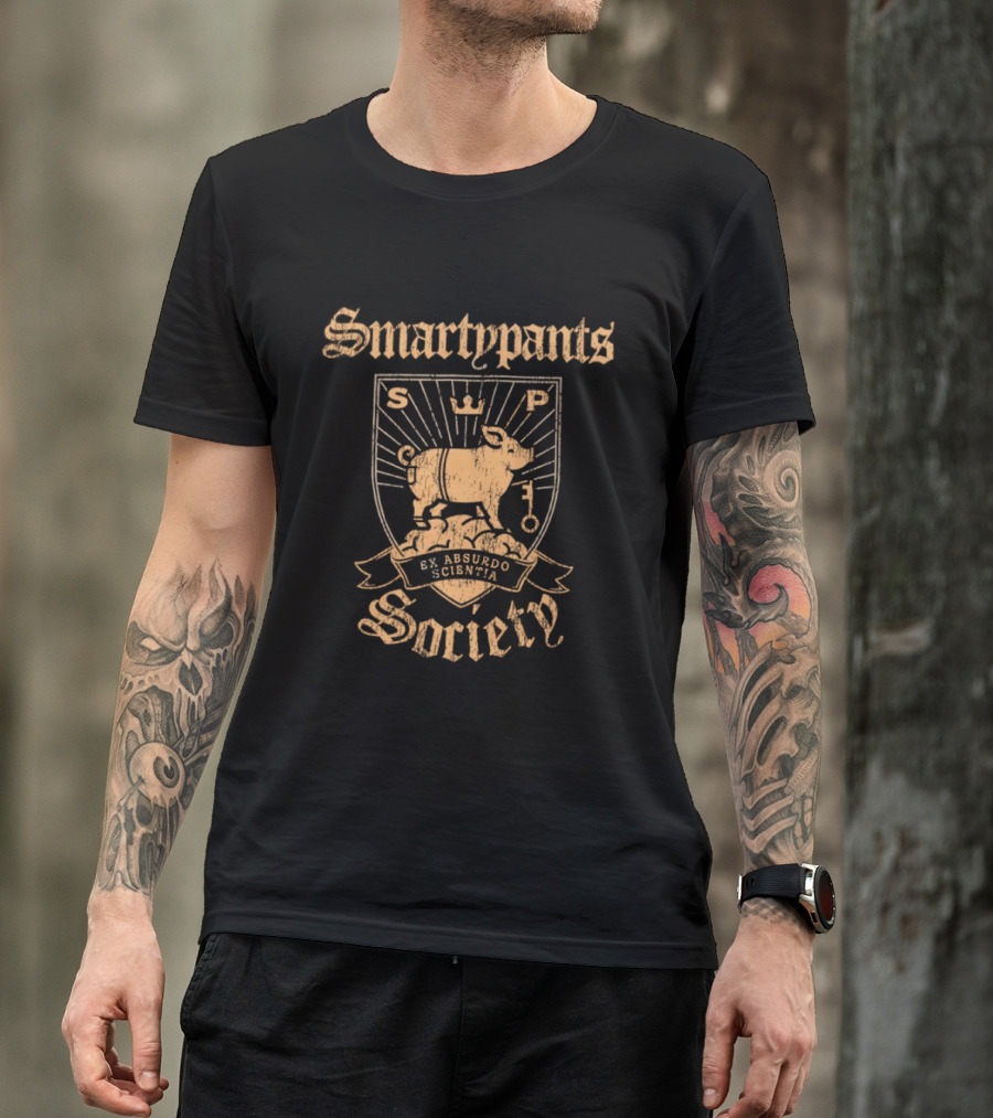 Smartypants Society Ex Absurdo Scientia Distressed Pig Crest T-Shirt