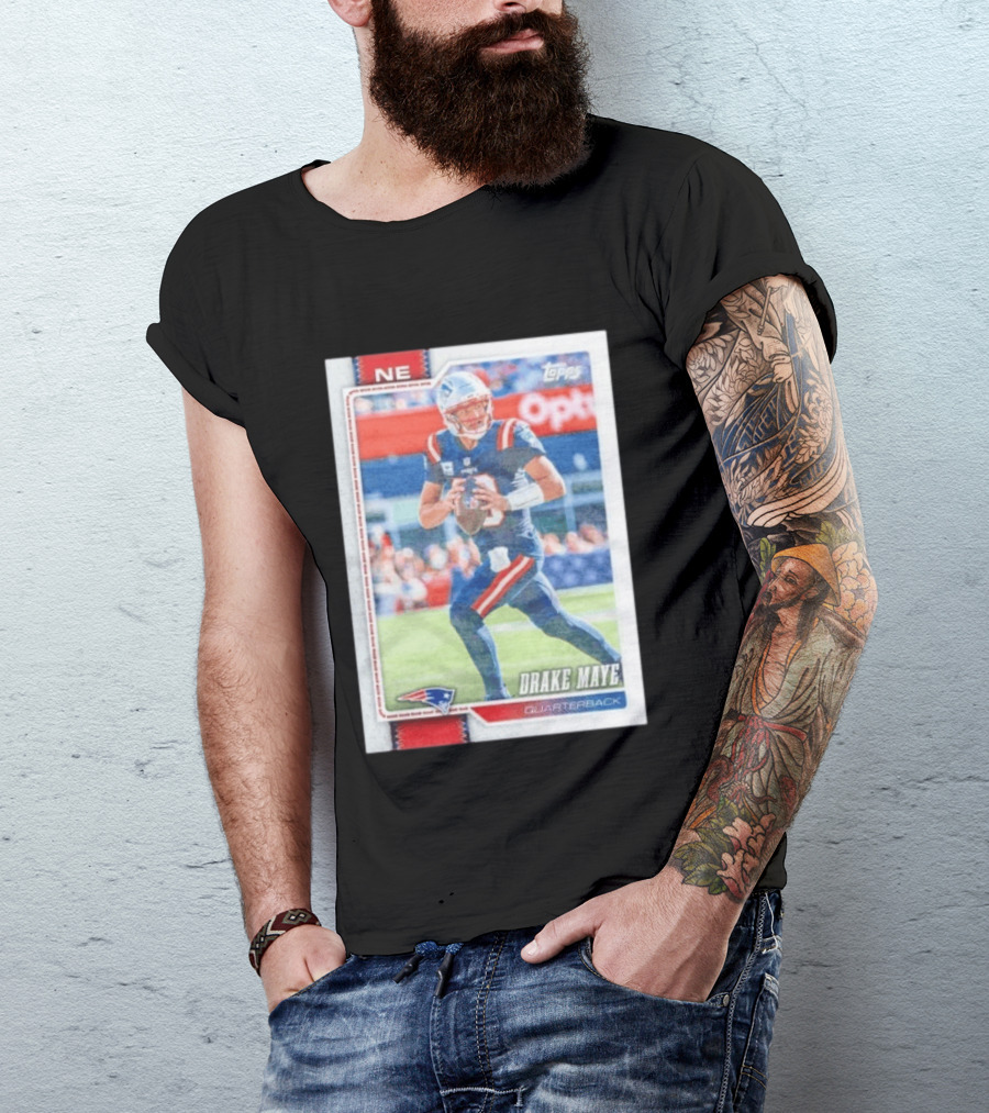 New England Patriots Drake Maye 2026 Topps Quarterback Football Card T-Shirt