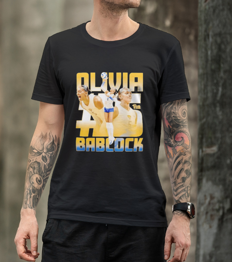 Olivia Bablock Pitt Panthers Volleyball Number 5 T-Shirt