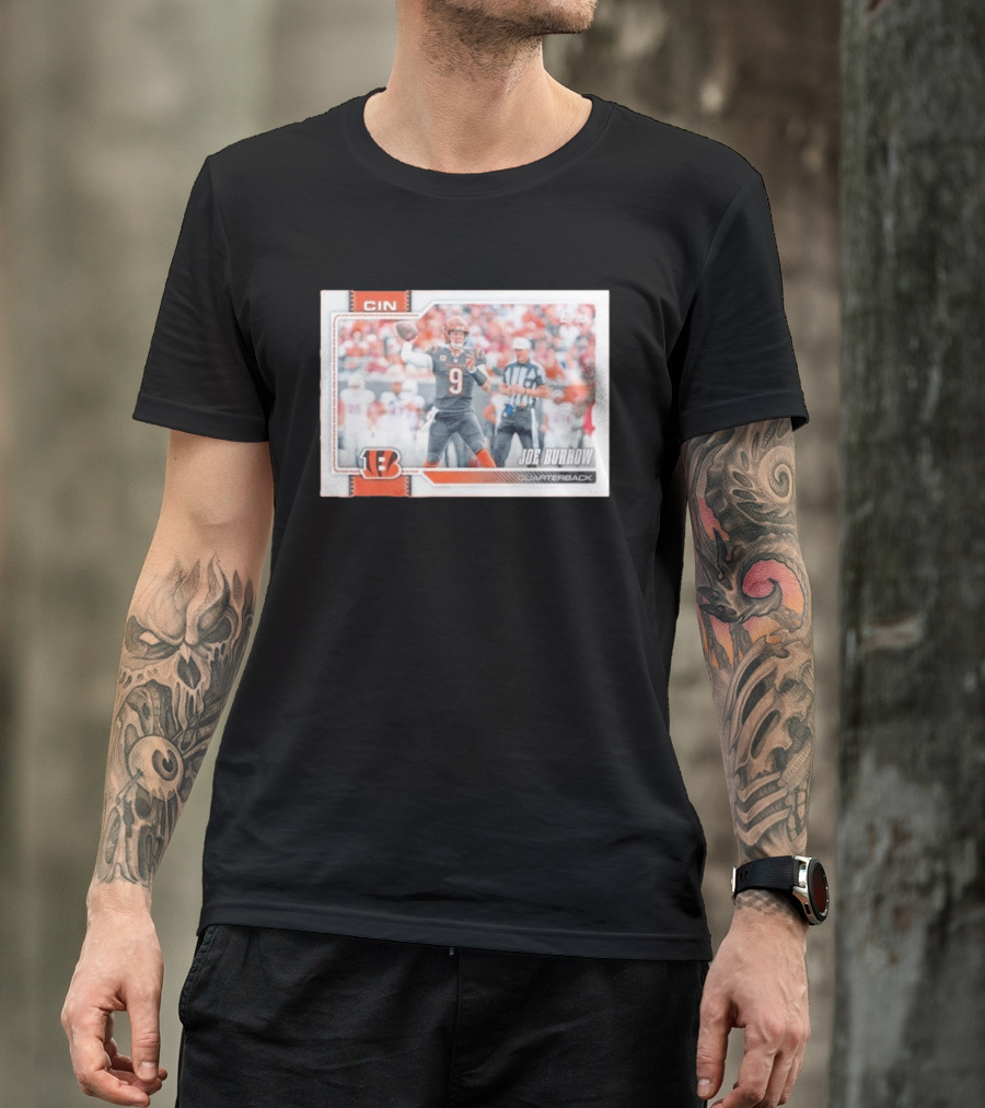 Joe Burrow Cincinnati Bengals Quarterback No 9 Football Card 2026 T-Shirt